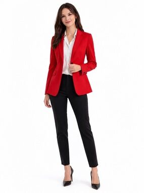 Rachel Zoe Red Blazer Tailored Suit Jacket
